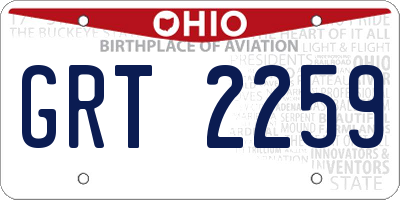 OH license plate GRT2259