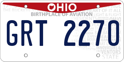 OH license plate GRT2270