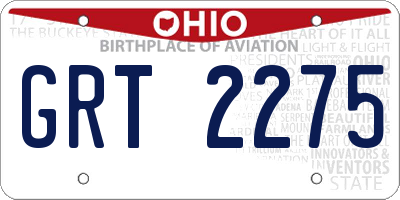 OH license plate GRT2275