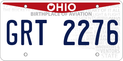 OH license plate GRT2276