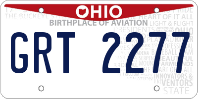 OH license plate GRT2277