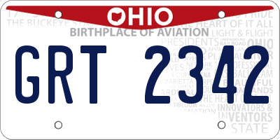 OH license plate GRT2342