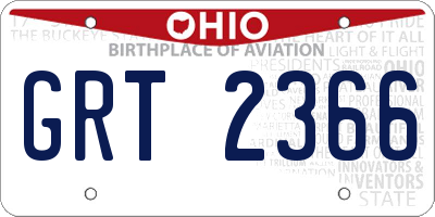 OH license plate GRT2366