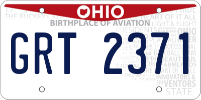 OH license plate GRT2371