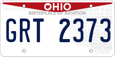 OH license plate GRT2373