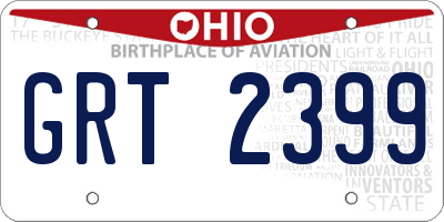 OH license plate GRT2399