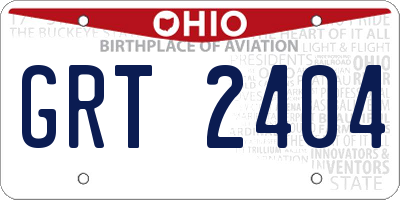 OH license plate GRT2404