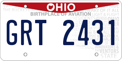 OH license plate GRT2431