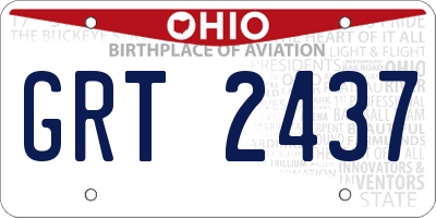 OH license plate GRT2437