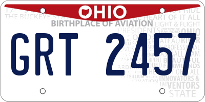 OH license plate GRT2457