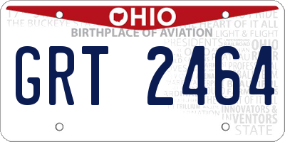 OH license plate GRT2464