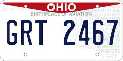 OH license plate GRT2467