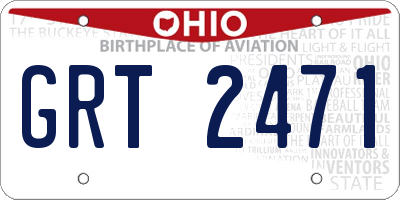 OH license plate GRT2471