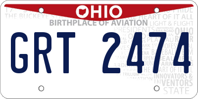 OH license plate GRT2474