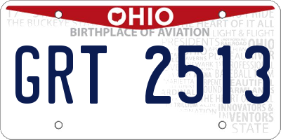 OH license plate GRT2513