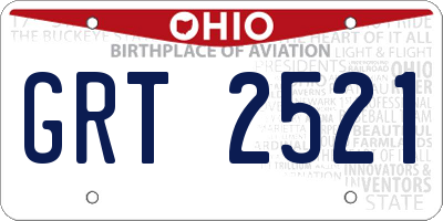 OH license plate GRT2521