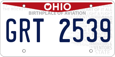 OH license plate GRT2539