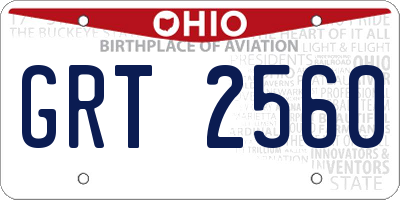 OH license plate GRT2560