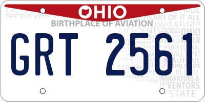 OH license plate GRT2561