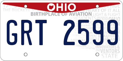 OH license plate GRT2599