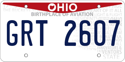 OH license plate GRT2607