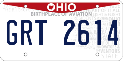 OH license plate GRT2614