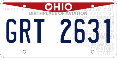 OH license plate GRT2631