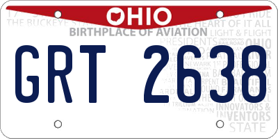 OH license plate GRT2638