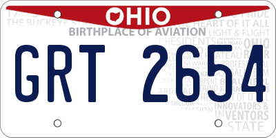 OH license plate GRT2654