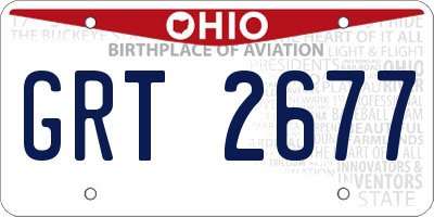 OH license plate GRT2677