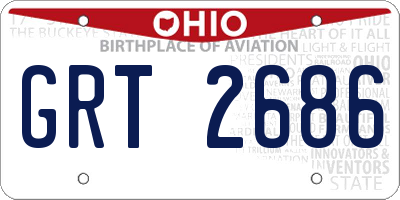 OH license plate GRT2686