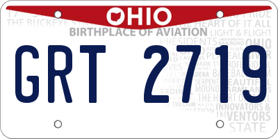 OH license plate GRT2719