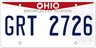 OH license plate GRT2726