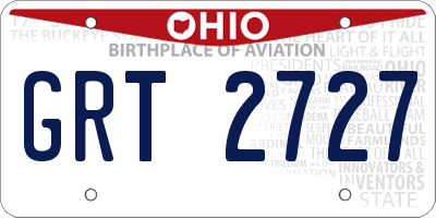 OH license plate GRT2727