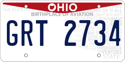 OH license plate GRT2734