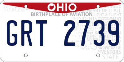 OH license plate GRT2739