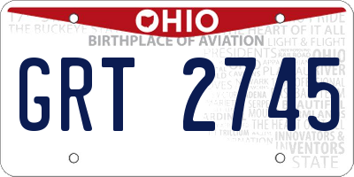 OH license plate GRT2745
