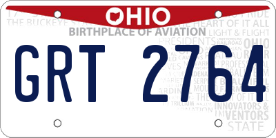 OH license plate GRT2764