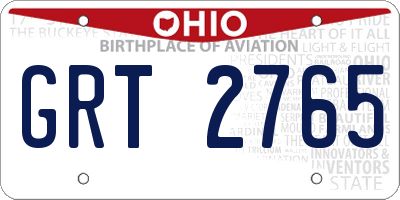 OH license plate GRT2765