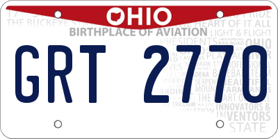 OH license plate GRT2770