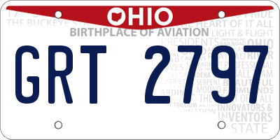 OH license plate GRT2797