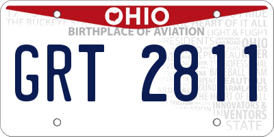 OH license plate GRT2811