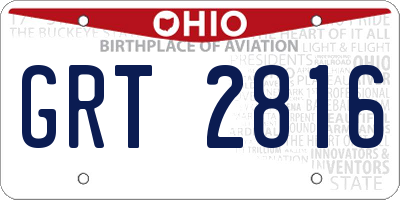 OH license plate GRT2816