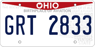 OH license plate GRT2833