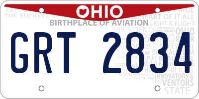 OH license plate GRT2834