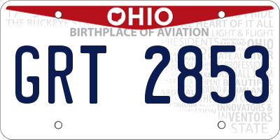 OH license plate GRT2853