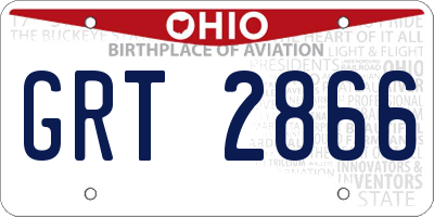 OH license plate GRT2866