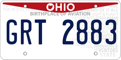 OH license plate GRT2883