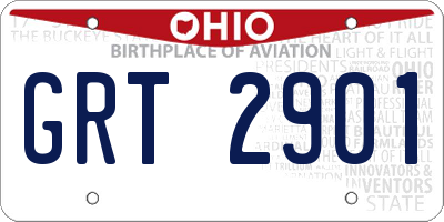 OH license plate GRT2901