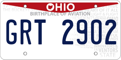 OH license plate GRT2902